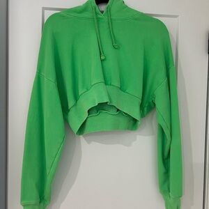 Aritzia TNA green cropped sweater